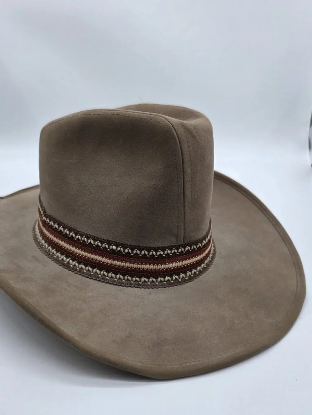 United Hatters Cap Millinery Cowboy Hat Size Large Brown Feather Vintage Western